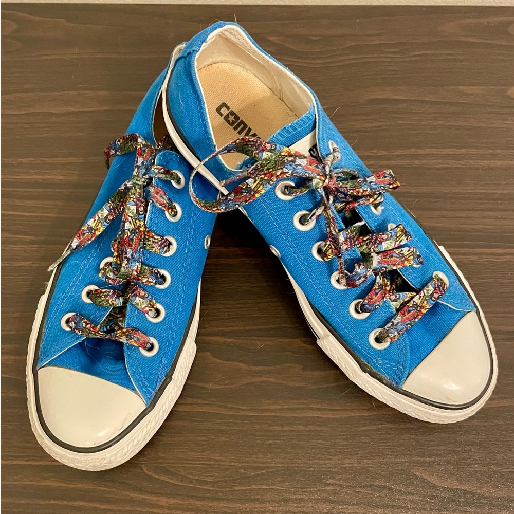 Blue Converse Low Tops